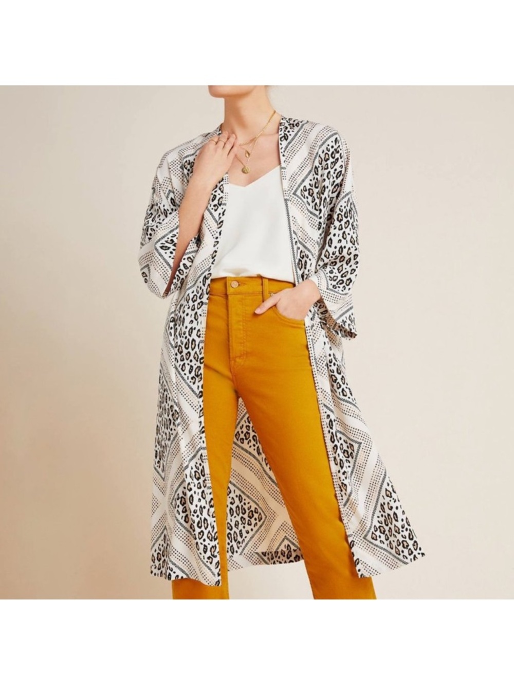 Anthropologie Margaux Leopard Duster by brand Mignon Doo